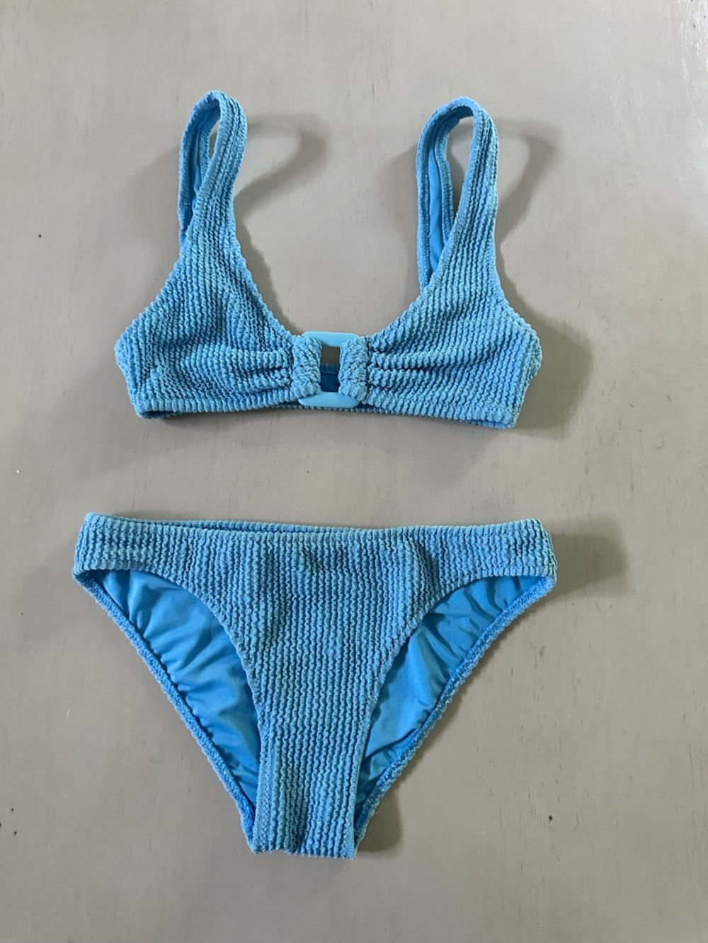 aerie Light Blue Textured Bikini Set